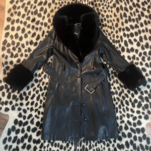 NASTY GAL faux fur collar trench coat.